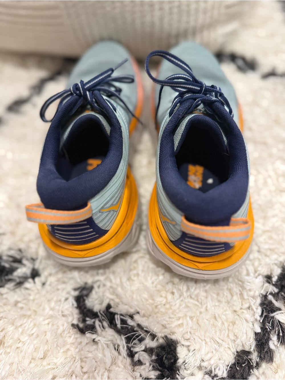 Hoka One One Bondi 7 Blue Haze Black Iris Womens Running Shoes Size 9 - Picture 8 of 14